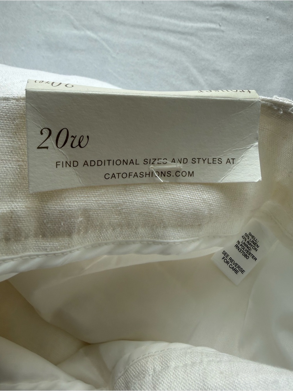 NWT Crisp Ivory Lined Linen Wide Leg Pants - Picture 5 of 12
